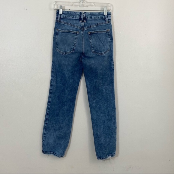 Good American Good Legs Straight Jeans Womens Size 2/26 Distressed Hem - Picture 5 of 8